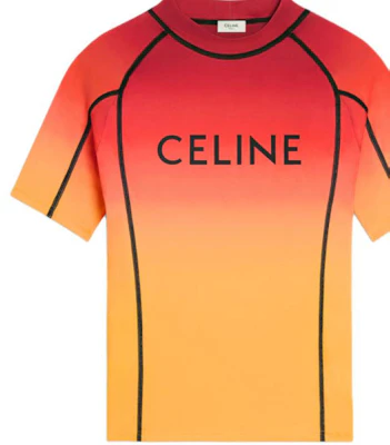 CELINE 漸層標誌印花圓領T恤 橙色 2X52M729Y-14MA Sizing CELINE 漸層標誌印花圓領T恤 橙色 2X52M729Y-14MA