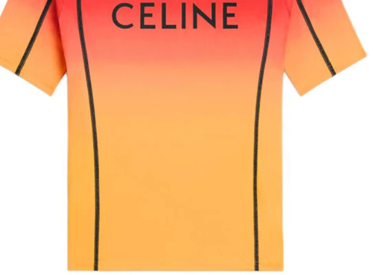 CELINE 漸層標誌印花圓領T恤 橙色 2X52M729Y-14MA Cheap CELINE 漸層標誌印花圓領T恤 橙色 2X52M729Y-14MA