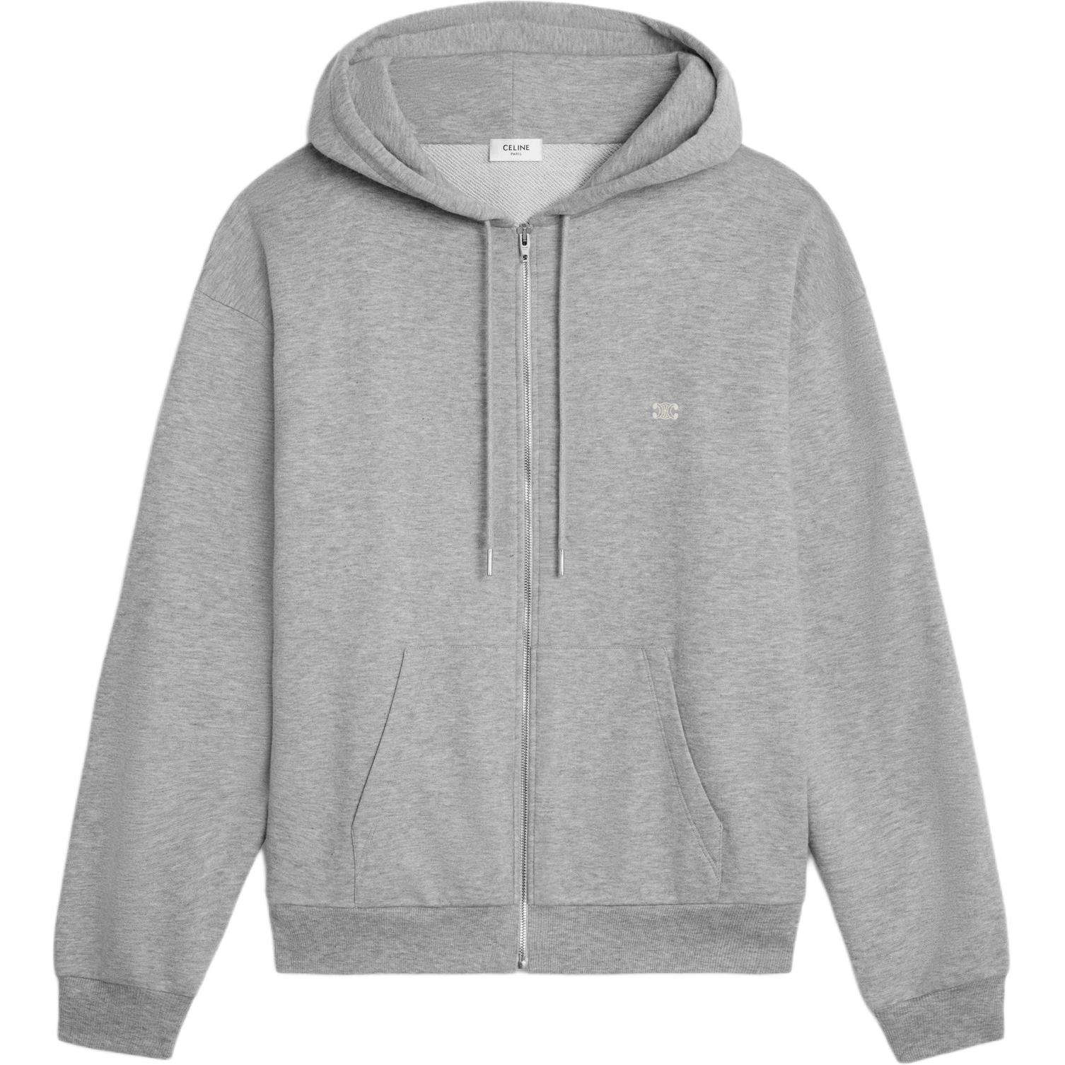 CELINE  Oversized Embroidered Logo Hoodie in Heather Grey. 2Y36D450I-09MB 圖 2