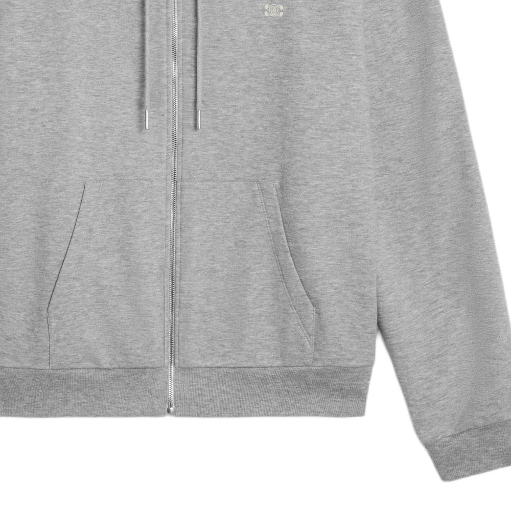 CELINE  Oversized Embroidered Logo Hoodie in Heather Grey. 2Y36D450I-09MB 圖 7
