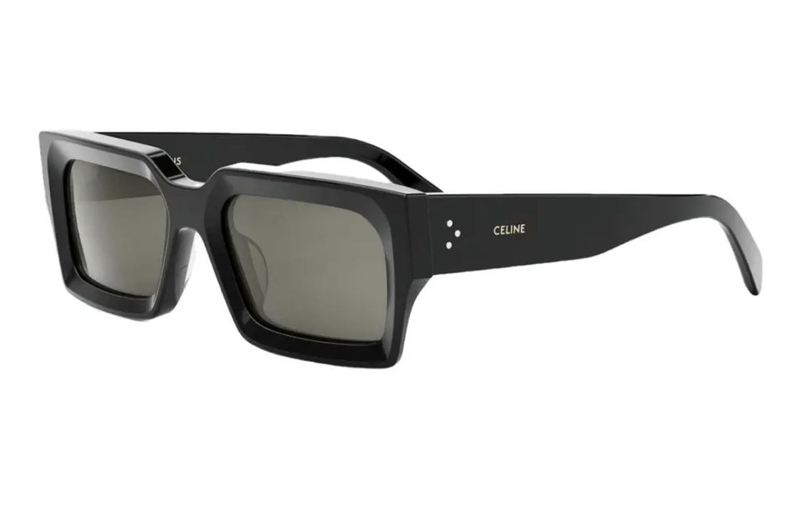 CELINE  Rectangular Black Sunglasses with Logo on Temples. CL40280U01a