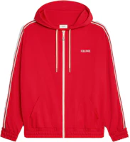 CELINE Red Striped Jacket with Embroidered Logo 2Y58B121O-27OW CELINE Red Striped Jacket with Embroidered Logo 2Y58B121O-27OW