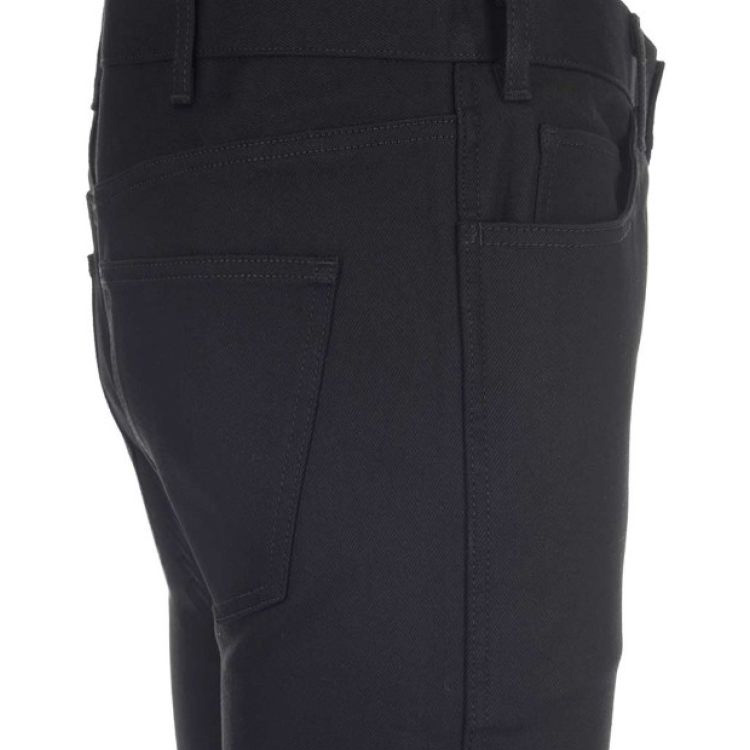 Shop CELINE Slim Fit Mid-Rise Jeans Hitam dengan Rekaan Poket dan Warna Solid 2N354786D-38NJ