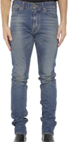 CELINE Slim Fit Solid Color Zipper Jeans - Blue 2N354581W-08TI CELINE Slim Fit Solid Color Zipper Jeans - Blue 2N354581W-08TI
