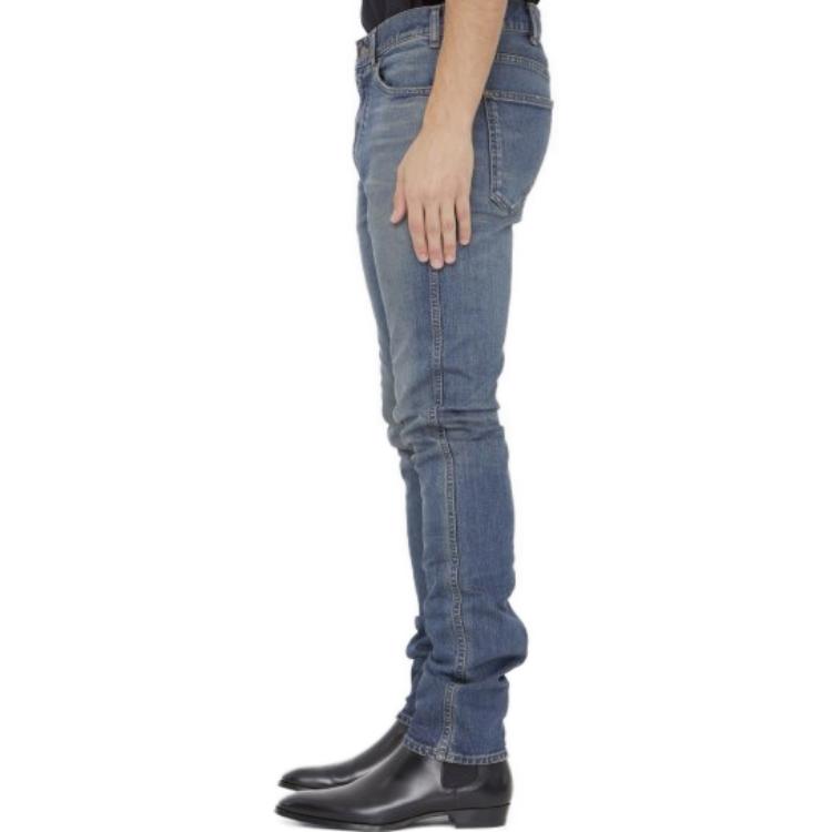 CELINE  Slim Fit Solid Color Zipper Jeans - Blue 2N354581W-08TI 圖 5