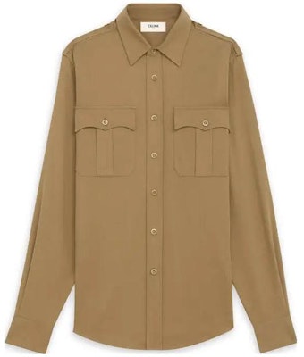 セリーヌ ソリッドカラー 長袖 ボタンアップシャツ ブラウン 2C272034I-02BG Buy セリーヌ ソリッドカラー 長袖 ボタンアップシャツ ブラウン 2C272034I-02BG