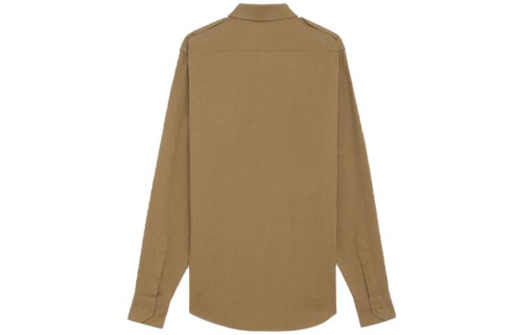 Lookbook CELINE  Solid Color Long Sleeve Button-Up Shirt Brown 2C272034I-02BG