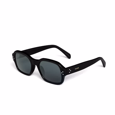 CELINE Square Acetate Sunglasses with Logo Temples in Black. 4S266CPLB38NO