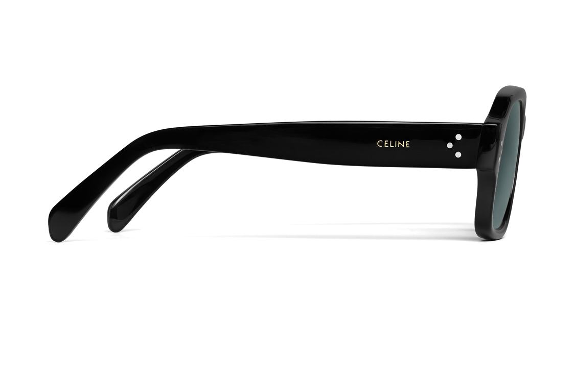 CELINE  Square Acetate Sunglasses with Logo Temples in Black. 4S266CPLB38NO 圖 4