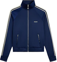 CELINE Striped High-Neck Lettered Zip Jacket Blue 2Y98E859W-07OW CELINE Striped High-Neck Lettered Zip Jacket Blue 2Y98E859W-07OW