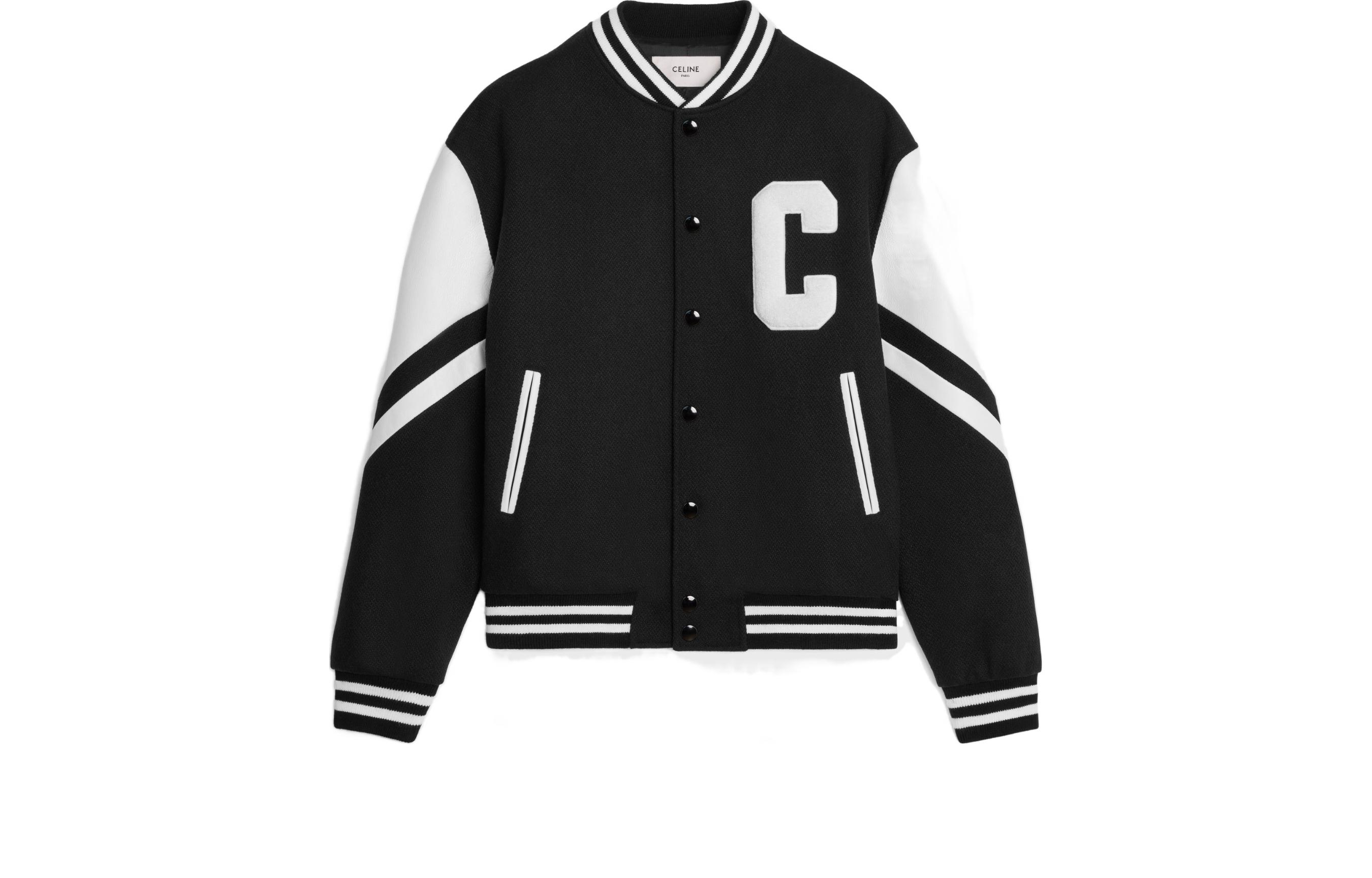 CELINE  Striped Round-Neck Button-Up Long-Sleeve Jacket Black 2V58N896C-38NO