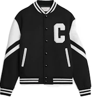 CELINE Striped Round-Neck Button-Up Long-Sleeve Jacket Black 2V58N896C-38NO CELINE Striped Round-Neck Button-Up Long-Sleeve Jacket Black 2V58N896C-38NO