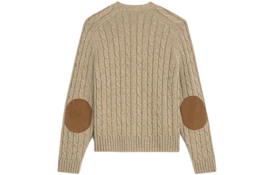 Lookbook 셀린느 브이넥 버튼업 니트 가디건 라이트 그레이 브라운 2AD5G362W-18LT