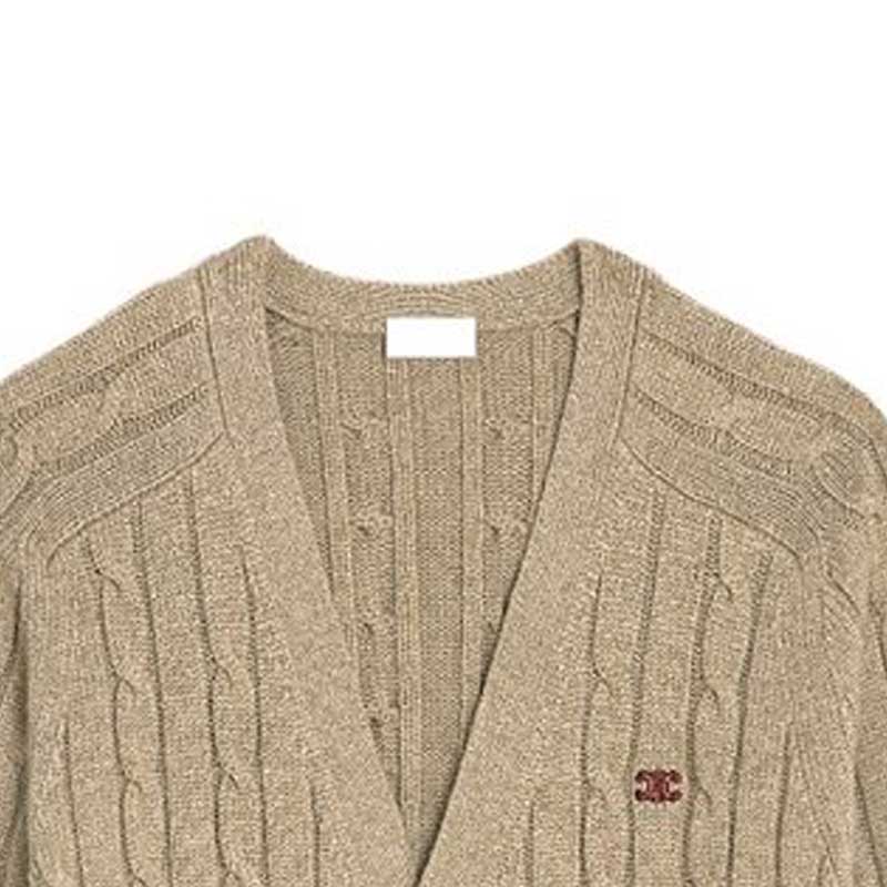 Details for 셀린느 브이넥 버튼업 니트 가디건 라이트 그레이 브라운 2AD5G362W-18LT