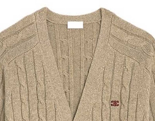 셀린느 브이넥 버튼업 니트 가디건 라이트 그레이 브라운 2AD5G362W-18LT Details for 셀린느 브이넥 버튼업 니트 가디건 라이트 그레이 브라운 2AD5G362W-18LT