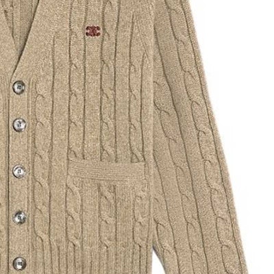 셀린느 브이넥 버튼업 니트 가디건 라이트 그레이 브라운 2AD5G362W-18LT Sizing 셀린느 브이넥 버튼업 니트 가디건 라이트 그레이 브라운 2AD5G362W-18LT