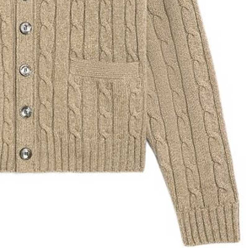 Cheap 셀린느 브이넥 버튼업 니트 가디건 라이트 그레이 브라운 2AD5G362W-18LT