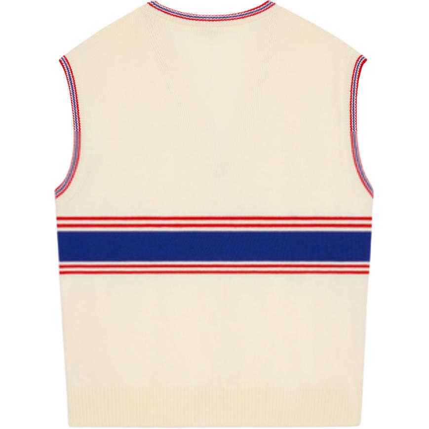 Lookbook CELINE  V-Neck Striped Wool Sweater Vest - Beige. 2ADCJ366Y-12TZ