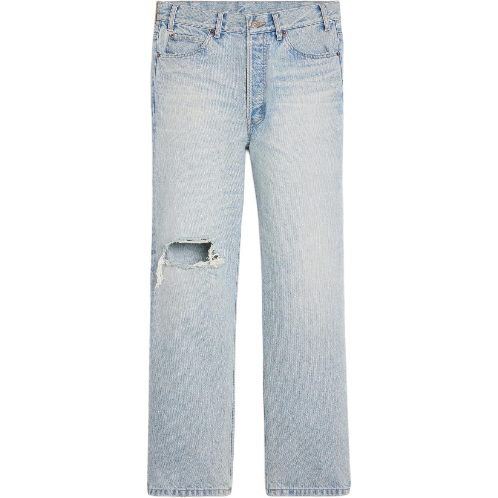 CELINE  Washed Distressed Straight-Fit Jeans - Breezy Blue. 2N807629V-08ZY