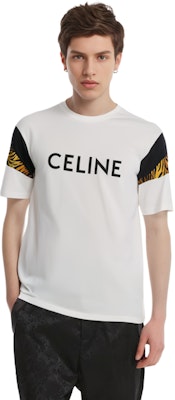 CELINE White Crew Neck T-Shirt with Logo and Letter Print Design. 2X50A671Q-01EA Purchase CELINE White Crew Neck T-Shirt with Logo and Letter Print Design. 2X50A671Q-01EA