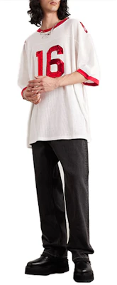 CELINE White Crewneck Short Sleeve T-Shirt with Numeric Design. 2X18D818I-27OI Shop CELINE White Crewneck Short Sleeve T-Shirt with Numeric Design. 2X18D818I-27OI