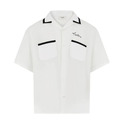 CELINE White Logo Letter Short Sleeve Shirt 2C516852C-01OW