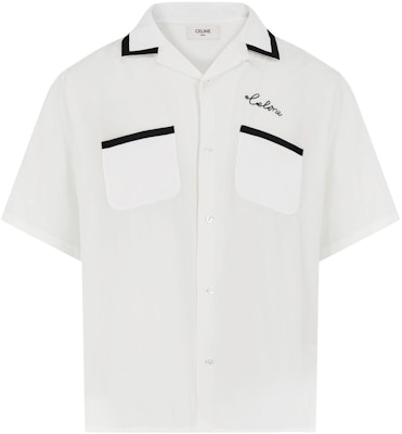 CELINE White Logo Letter Short Sleeve Shirt 2C516852C-01OW Order CELINE White Logo Letter Short Sleeve Shirt 2C516852C-01OW