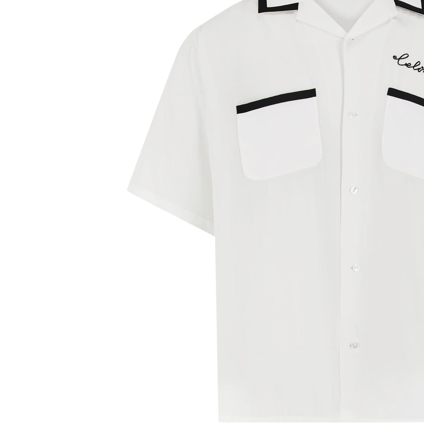 Details for CELINE Camiseta Blanca de Manga Corta con Logo y Letras. 2C516852C-01OW