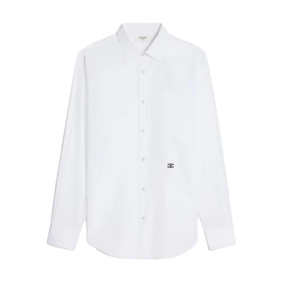 CELINE White Relaxed Fit Long Sleeve Button-Up Shirt 2C86A091F-01BC