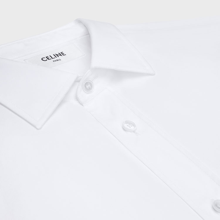 Purchase CELINE Kemeja Lengan Panjang Putih Gaya Santai dengan Butang 2C86A091F-01BC