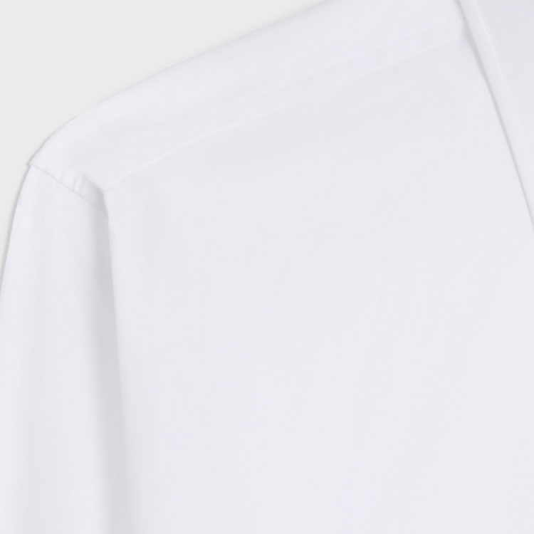 Sizing CELINE Kemeja Lengan Panjang Putih Gaya Santai dengan Butang 2C86A091F-01BC