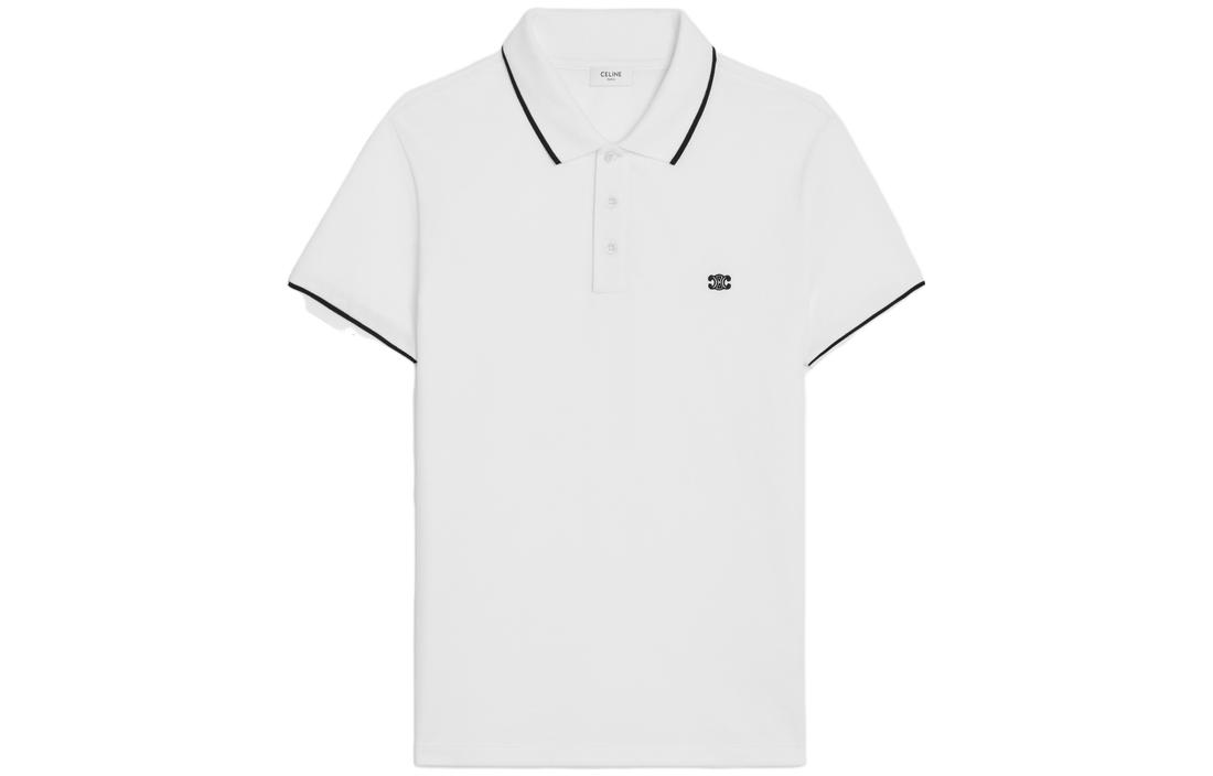 Order CELINE Polo Blanco de Manga Corta con Logo Impreso. 2X75H626U-01OB
