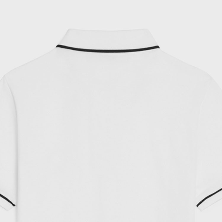 Shop CELINE Polo Blanco de Manga Corta con Logo Impreso. 2X75H626U-01OB