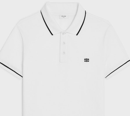 CELINE Polo Blanco de Manga Corta con Logo Impreso. 2X75H626U-01OB Sizing CELINE Polo Blanco de Manga Corta con Logo Impreso. 2X75H626U-01OB