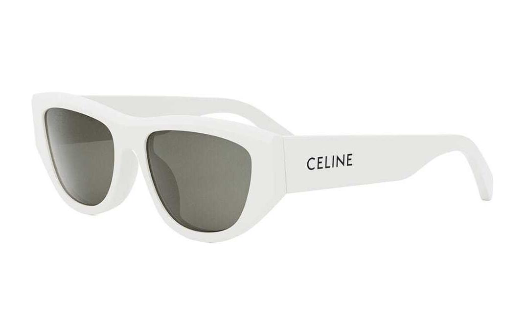 CELINE  White Square Acetate Sunglasses with Logo Temples. CL40278U25a 圖 2