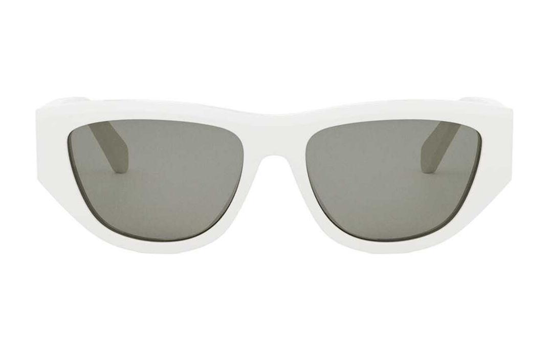 CELINE  White Square Acetate Sunglasses with Logo Temples. CL40278U25a 圖 3