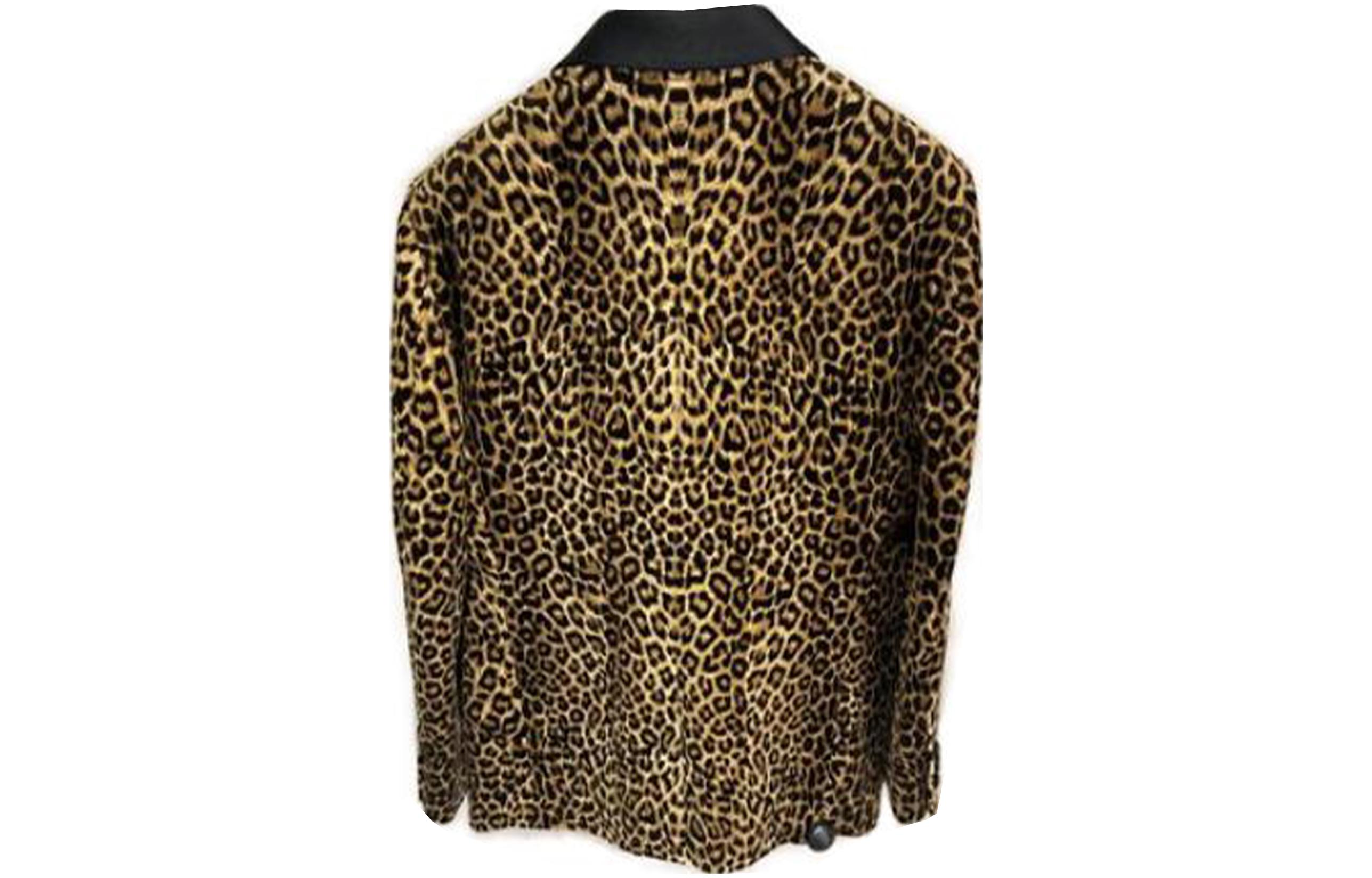 Lookbook 赛琳 黄色豹纹单扣西装外套. 2V094767K-18FV