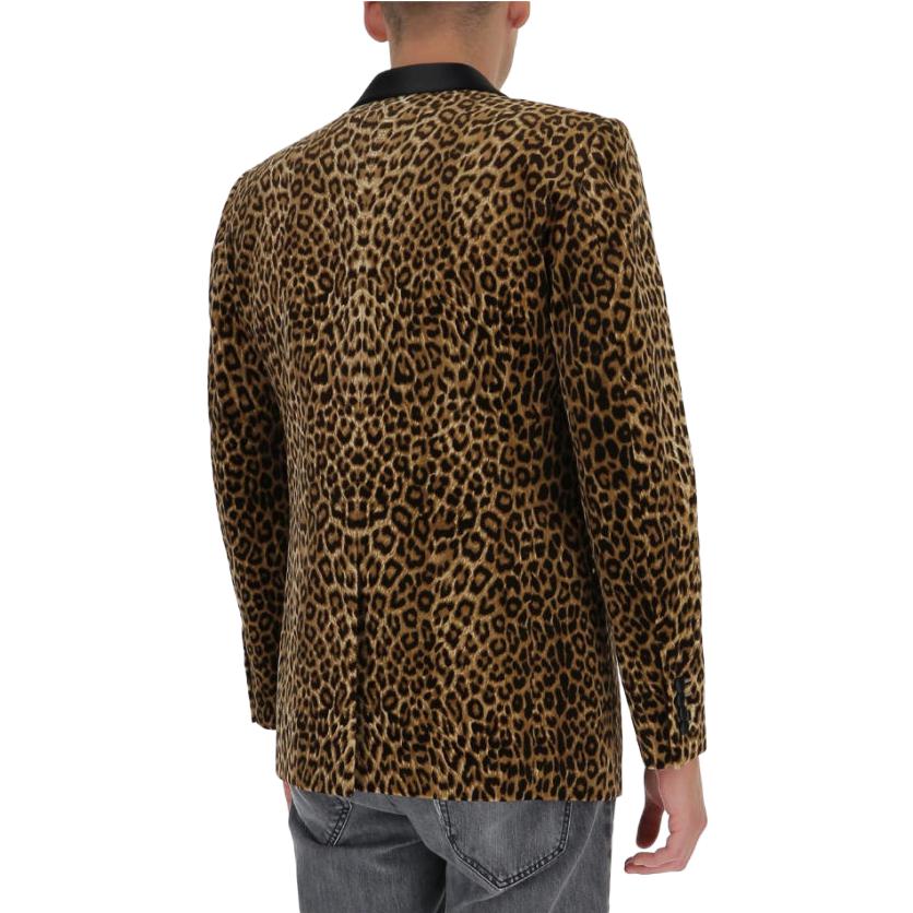 Purchase 赛琳 黄色豹纹单扣西装外套. 2V094767K-18FV