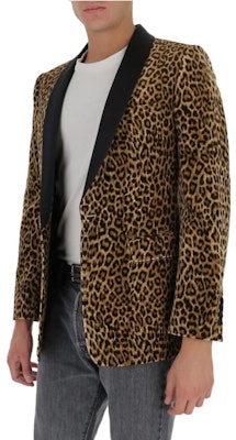 赛琳 黄色豹纹单扣西装外套. 2V094767K-18FV Details for 赛琳 黄色豹纹单扣西装外套. 2V094767K-18FV