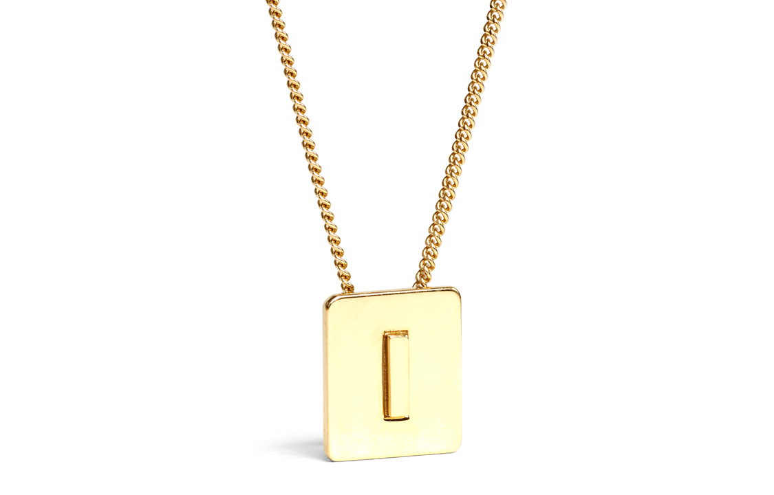 CELINE Alphabet Brass Necklace Unisex Couple Design. 46N0I6BRA-35OR