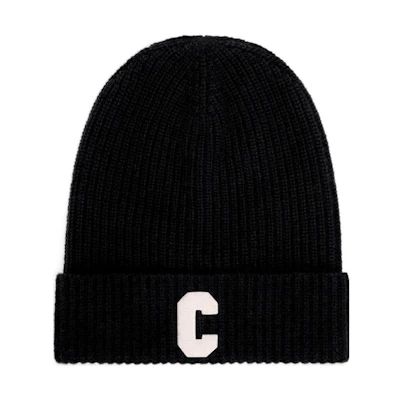 CELINE Alphabet Logo Ribbed Knit Beanie Black . 2AG50378U38NO