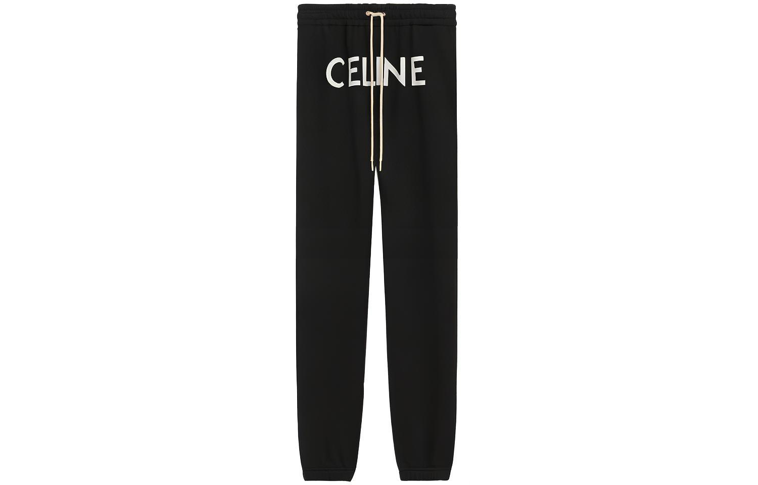 Order CELINE 字母印花運動針織長褲 黑色 2Z056052H-38AW