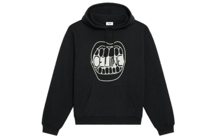 Celine Alphabet Print Oversized Hoodie Black 2Y314052H-38AW