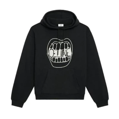 Celine Alphabet Print Oversized Hoodie Black 2Y314052H-38AW