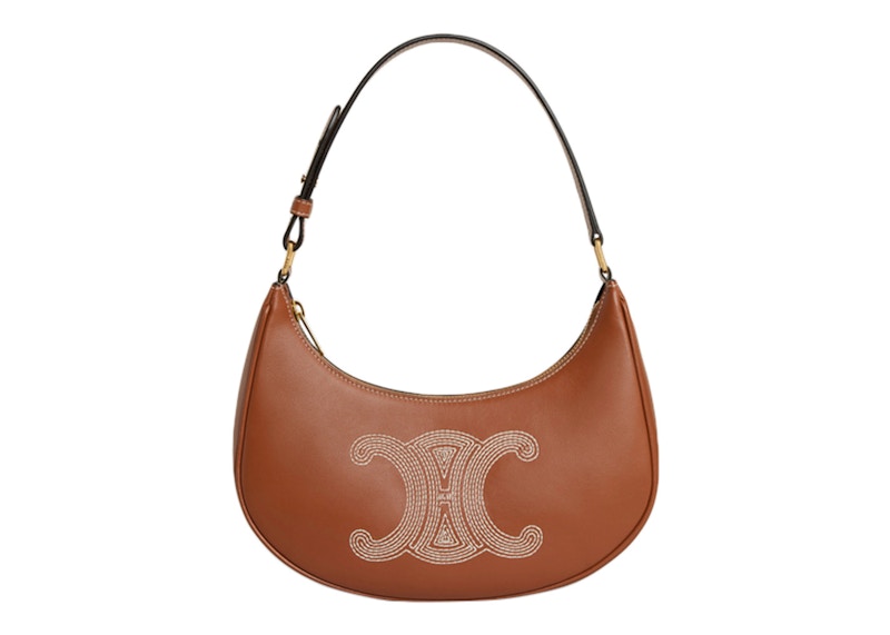 Celine Ava Bag Triomphe Embroidery Tan