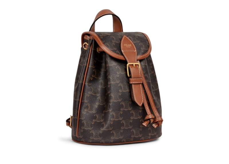 Celine Backpack Folco Mini Triomphe Tan