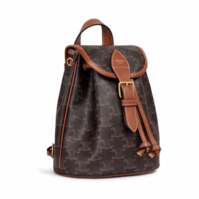 Celine Backpack Folco Mini Triomphe Tan