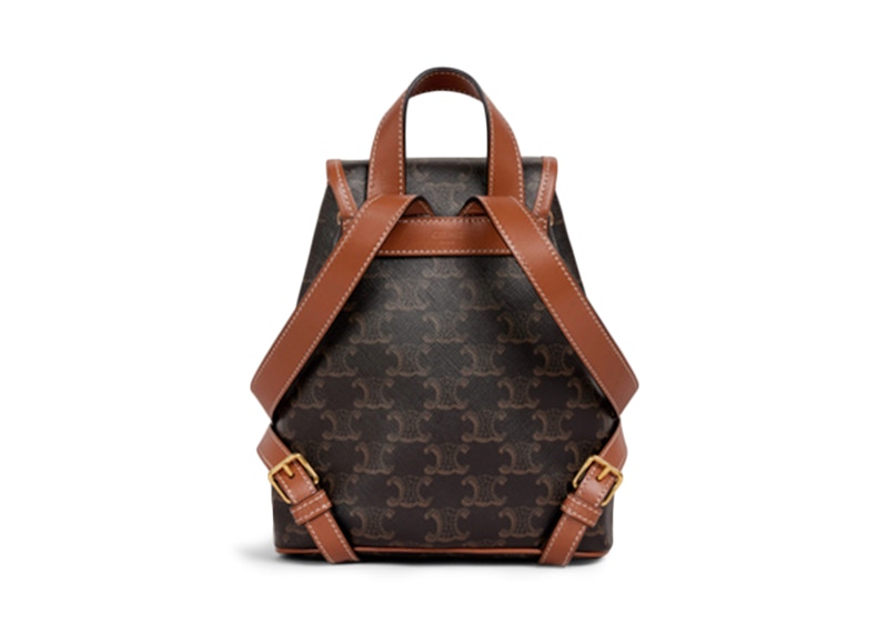 Order 赛琳 Folco Mini Triomphe 棕色双肩包