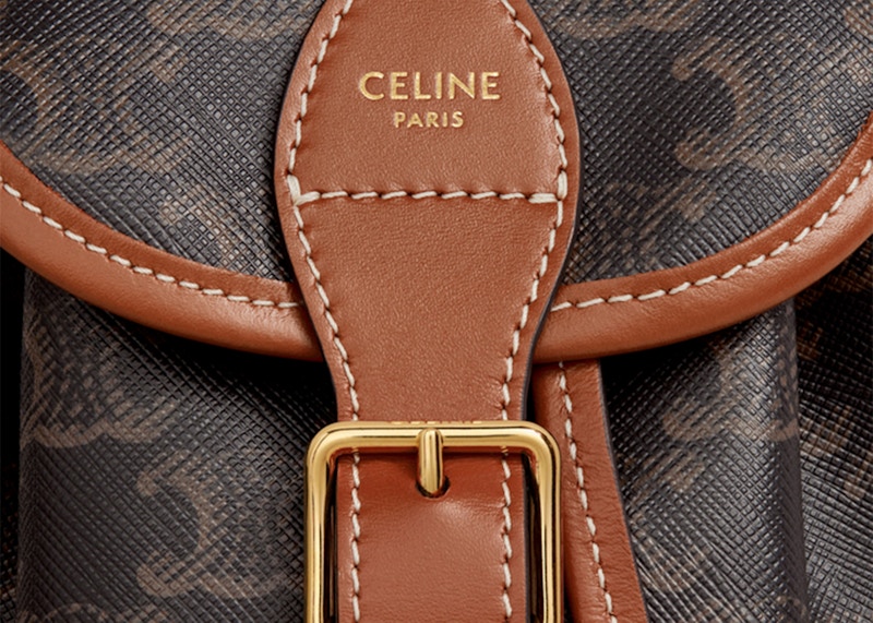 Lookbook 赛琳 Folco Mini Triomphe 棕色双肩包