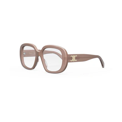 CELINE Beige Square Optical Glasses Unisex with Logo Temples CL50106I045